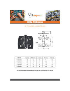 Charnière Carrée 30X30 nylon noir 2