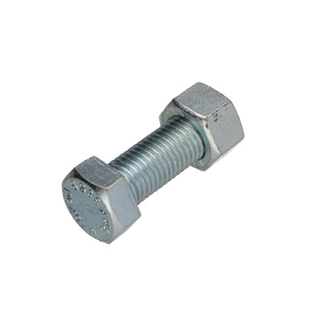 50 x Boulon (vendu avec Ecrou) Tête hexagonale TH M16X50 Classe 8.8 SB Acier zingué Rouille