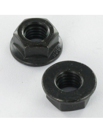 Ecrou Collerette Lisse M8 Acier zingué noir