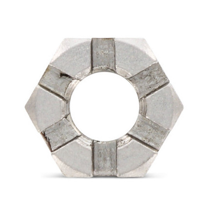 1 x Ecrou hexagonale à CRENEAUX BAS M8 Inox A2