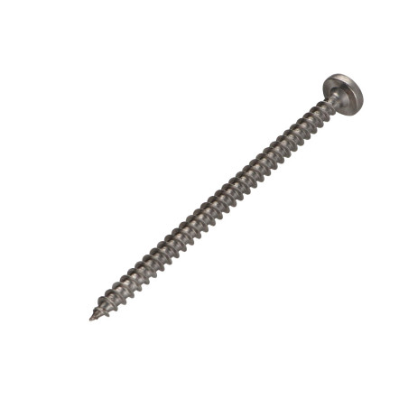 1 x VBA Vis bois agglo Inox A2 Tête ronde TR Pozi 6X90 Filetage total