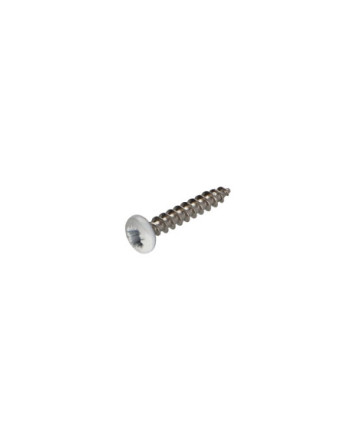 VBA Vis bois agglo Inox A2 Tête ronde TR Pozi 3.5X20 Laqué blanc