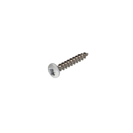 1 x VBA Vis bois agglo Inox A2 Tête ronde TR Pozi 3.5X20 Laqué blanc