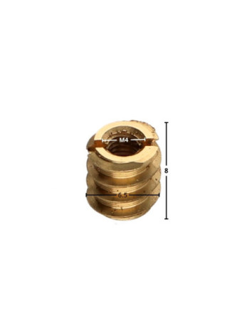 Insert Fendue Laiton M4 6.5X8 fente 1.20