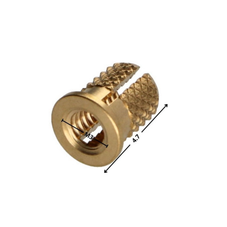1 x Insert à collerette EXPANSIONFIX Laiton M3X4.7