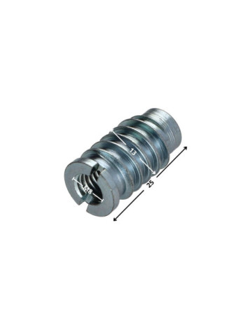 Insert fileté bois fendu M8 13X25 Acier zingué