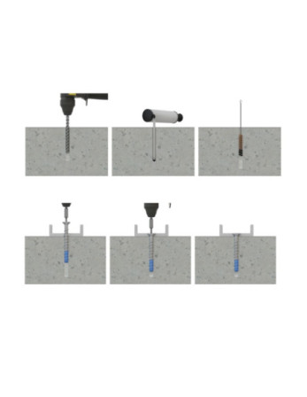 Vis béton Tête fraisée TORX T45 8X80 Bimétal