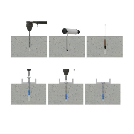 1 x Vis béton Tête fraisée TORX T45 8X80 Bimétal