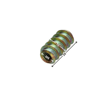 1 x Insert Non Fendue M6 10X20 Acier zingué