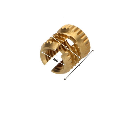 1 x Insert Laiton 8X9 M 6