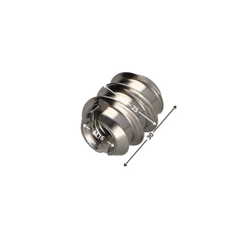 1 x Insert Fileté Bois 25X30 M16 Inox A2