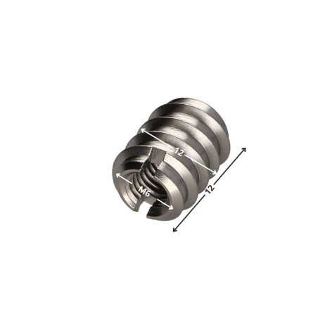 1 x Insert Fileté Bois 12X12 M6 Inox A2