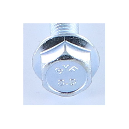 1 x Vis métaux Tête hexagonale TH M8X70 Filetage partiel Embase collerette crantée Classe 8.8 Acier zingué