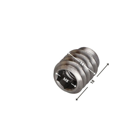 1 x Insert Acier brut Hexagonal creux M8 14X18