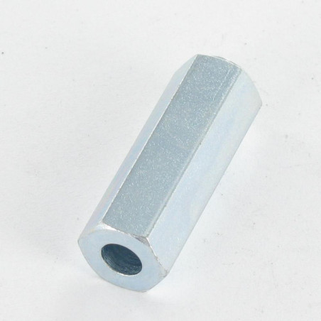 1 x Entretoise Hexagonal à COLLET 10X30 Filetée sur M6X15 Acier zingué
