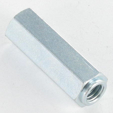 1 x Entretoise Hexagonal à COLLET 10X30 Filetée sur M6X15 Acier zingué