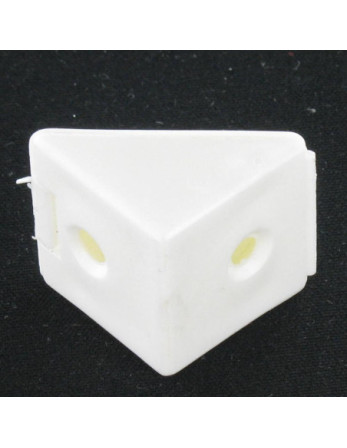 Embase collerette TRIANGLE Plastique 2 Trous Blanc