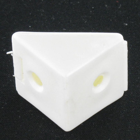 1 x Embase collerette TRIANGLE Plastique 2 Trous Blanc