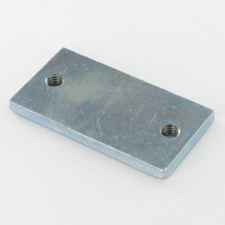 1 x PLAQUETTE 2 Trous 75X40X6 M8 Acier zingué