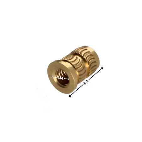 1 x Insert Avec Tête HEATFIX Laiton M4X8.1