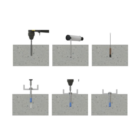 1 x Vis béton Tête cylindrique TC TORX T40 8X80 Bimétal