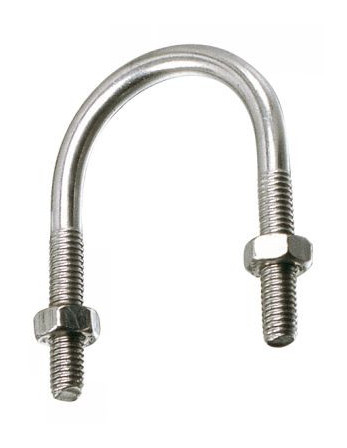 Etrier Inox A4 Fond rond à Tube De 18 Fileté M6/16