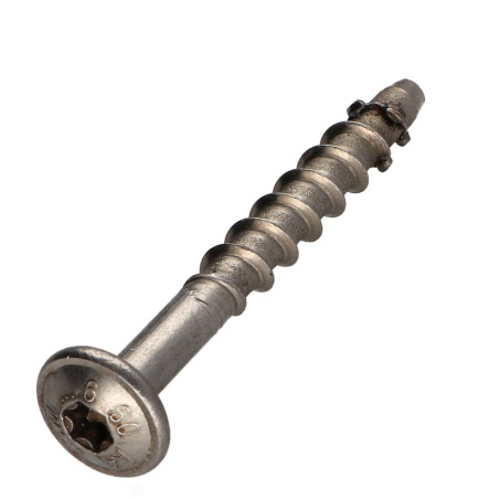 1 x Vis béton Tête Bombée TORX T30 Inox A4 7.5X60 Filetée sur 5