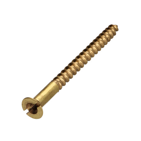 1 x Vis bois Laiton 6X70 Percée et taraudée M3 Pas de 60