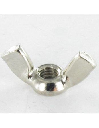 Ecrou à oreille Laiton nickelé M6 Forme amEricaine