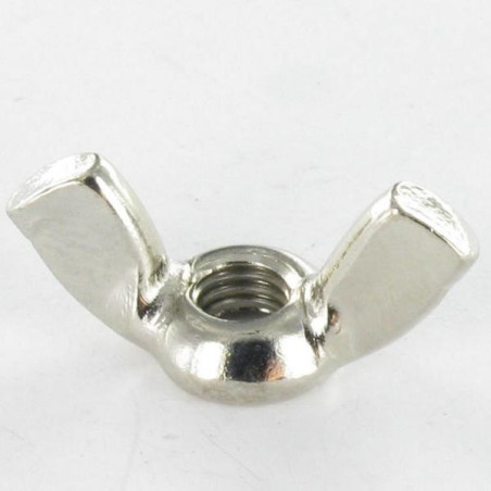 1 x Ecrou à oreille Laiton nickelé M6 Forme amEricaine