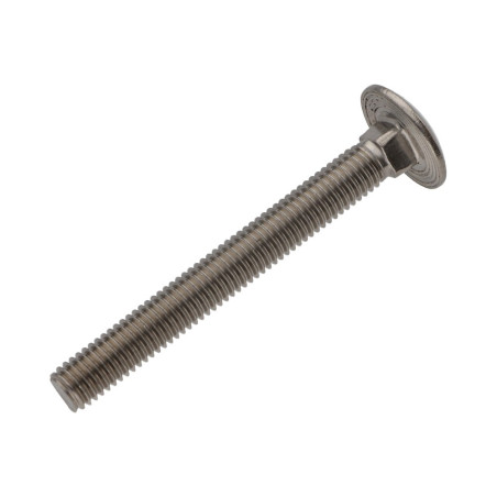 1 x TRCC JAPY tête ronde collet carré Inox A2 M6X90 Filetage total