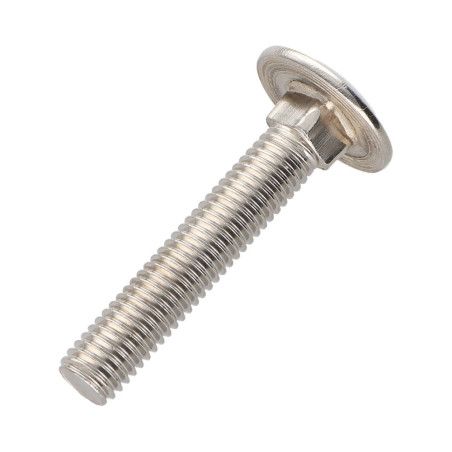 1 x TRCC JAPY tête ronde collet carré Inox A2 M6X45 Filetage total