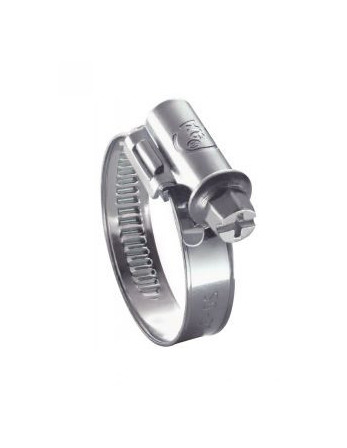 Collier de serrage tête déportée bande non perforée de 9 Diamètre 60 à 80 Acier zingué W1