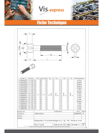 Vis assemblage lit Acier zingué M8X45 Filetage partiel Pas de 150 Tête croix