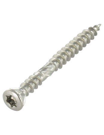Vis terrasse Double filet Tête fraisée TORX T25 5X60 Pointe antifendage type 17 Inox A4