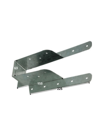 Sabot poutre bois avec lèvre pliable Sendzimir 63X155