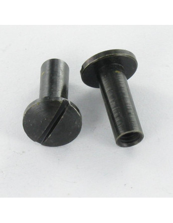 Ecrou Relieur Tête bombée Fendue M4X12 5X14 Acier zingué noir