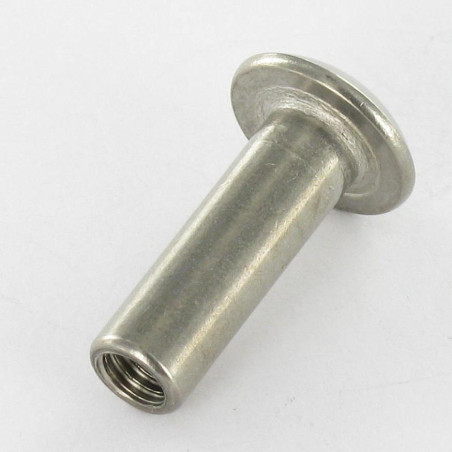 1 x Ecrou Relieur Tête bombée Fendue 8X25 M6X24 Inox