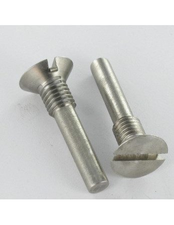 Vis métaux Tête fraisée Fendue 16X37 Filetée sur M8 Bout téton Long Inox