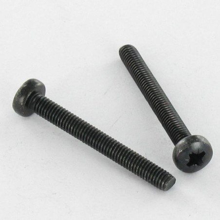 1 x Vis métaux Inox A2 tête cylindrique bombée large Pozi N°1 M3X25 Noir microvis