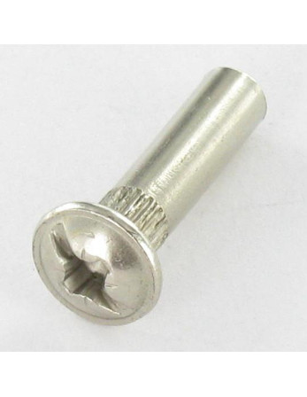 Ecrou Relieur POZI et fendu M4X15 5X20 Acier nickelé