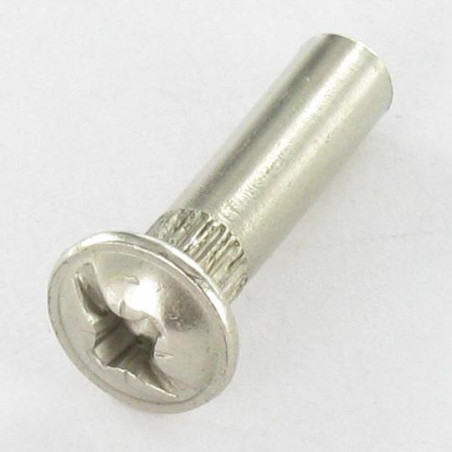 1 x Ecrou Relieur POZI et fendu M4X15 5X20 Acier nickelé