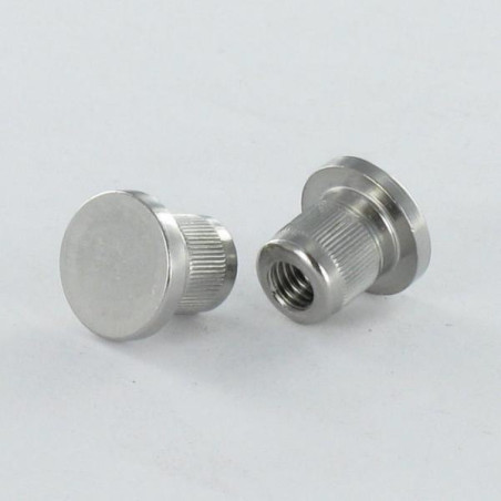 1 x Ecrou Relieur Tête plate TP Moletée M5X8.5 8X9 316L
