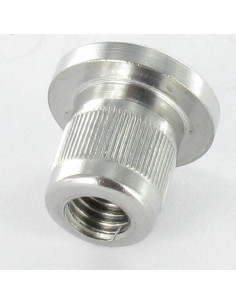Ecrou Relieur Tête plate TP Moletée M5X8.5 8X9 316L 2