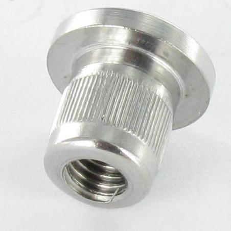 1 x Ecrou Relieur Tête plate TP Moletée M5X8.5 8X9 316L