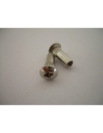 Ecrou Relieur Tête Poelier Pozi M4X9 5X15 Acier nickelé