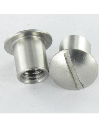 Ecrou Relieur Tête bombée Fendue 8X9 M6X8 Inox