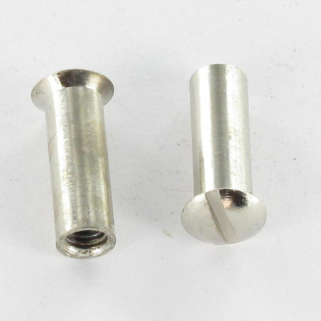 1 x Ecrou Relieur Tête fraisée bombée TFB Fendue M4X12 5X16 Laiton chrome