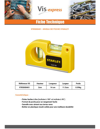 Niveau de poche STANLEY