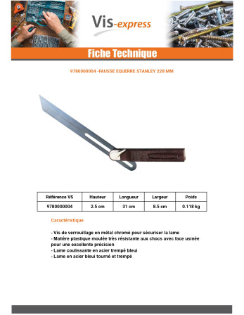 Fausse Equerre STANLEY 228 MM